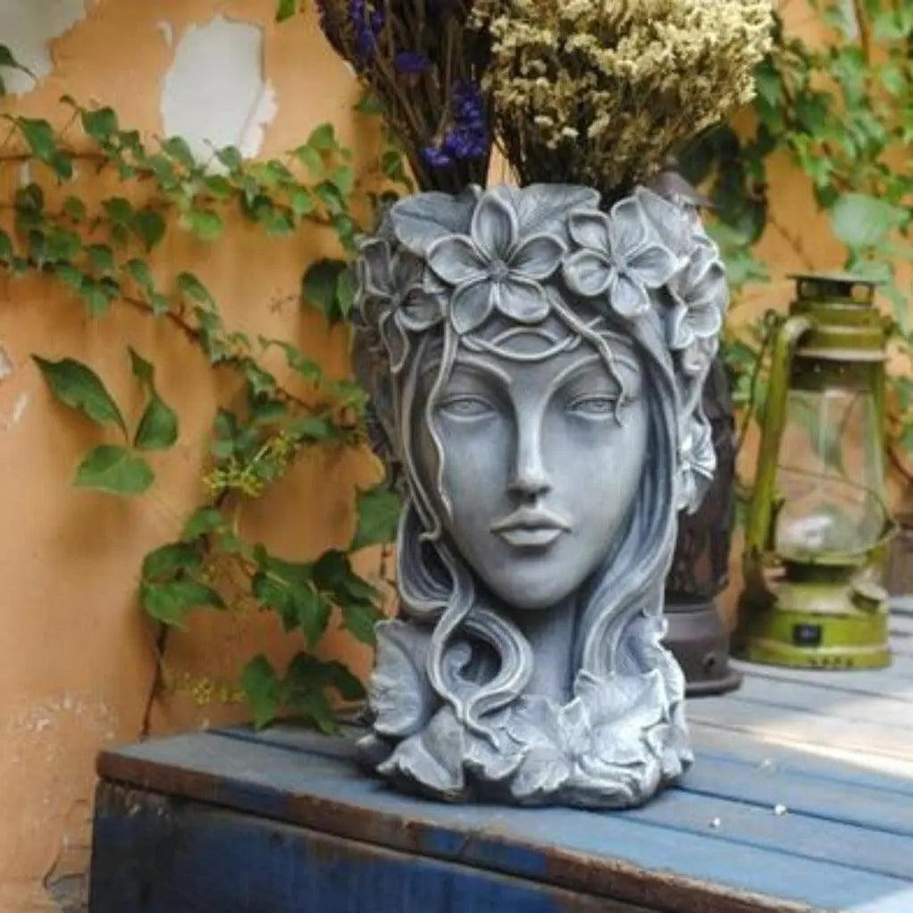 Creative Goddess Head Succulents Flower Vase Statue planter for Balcony ...