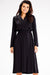 Chic Shawl Collar Flared Elegant Dress