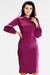 Elegant Pleated Midi Dress with Long Sleeves