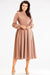 Sophisticated Boat Neck Blouson Midi Dress