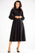 Sophisticated Boat Neck Blouson Midi Dress