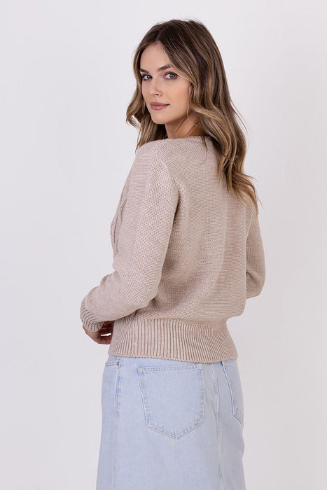 Chic Knit Round Neck Cardigan