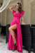 Chic Heart-Cut Neckline Leg Slit Maxi Dress