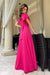 Chic Heart-Cut Neckline Leg Slit Maxi Dress