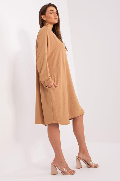 Elegant Italian Shirt Dress with Functional Pockets