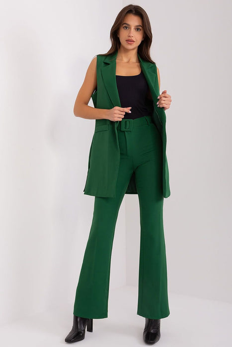 Elegant Women's High-Waisted Trousers and Vest Set