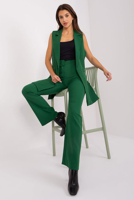 Elegant Women's High-Waisted Trousers and Vest Set