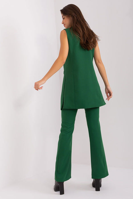 Elegant Women's High-Waisted Trousers and Vest Set