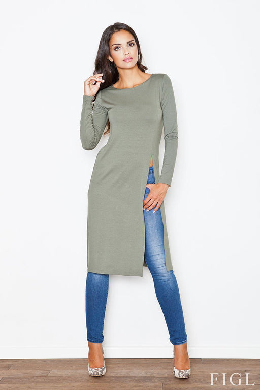 Modern Long Sleeve Tunic for Women with Stylish Side Slit