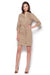 Casual Snap Fastener Daydress with Chic Rolled Sleeves - Effortlessly Stylish and Comfortable