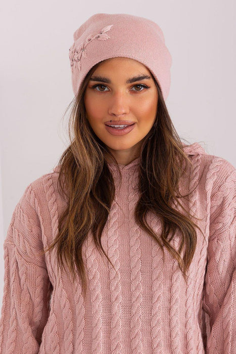 Winter Chic Knit Beanie with Decorative Applique