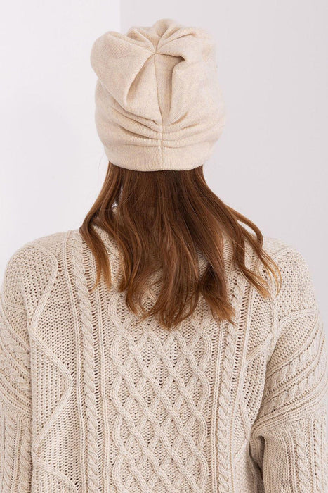 Winter Chic Knit Beanie with Decorative Applique