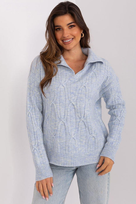 Elegant Variegated Acrylic Jumper with Textured Detail