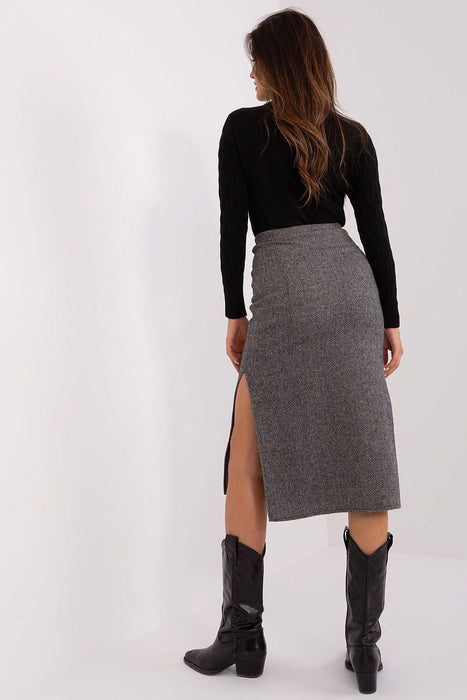 Elegant Peplum Knit Midi Skirt