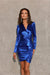 Elegant Ruffled Satin Long Sleeve Mini Dress