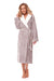 Elegant Women's Knit Bathrobe with Decorative Pockets and Embroidery