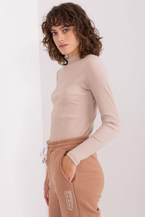 Cozy Ribbed Long Sleeve Turtleneck Blouse