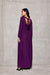 Glamorous Brocade Maxi Dress with Stylish Waist Belt and Eye-Catching Leg Cutout - Ideal for Elegant Events