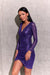 Glamorous Sequin Mini Dress with Envelope Cut by Roco Fashion