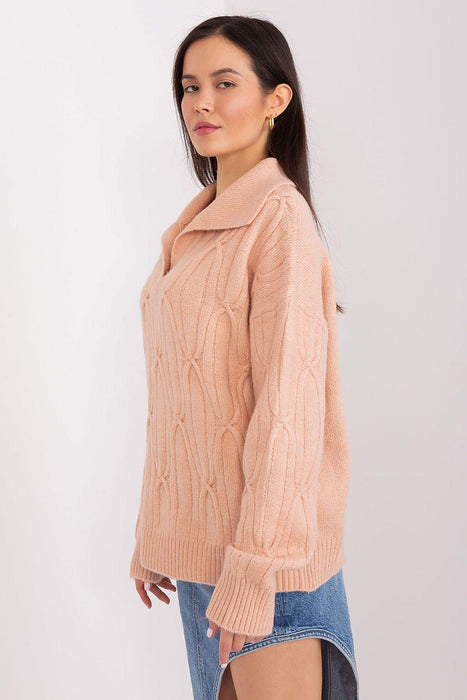 Elegant Variegated Acrylic Jumper with Textured Detail