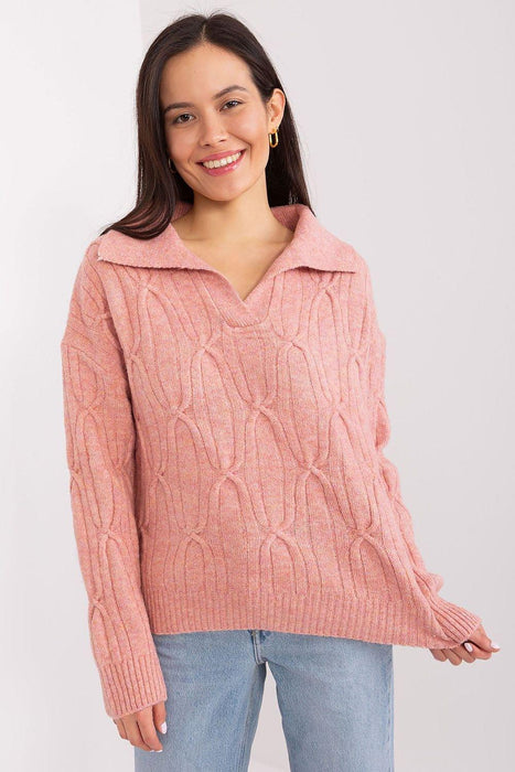 Elegant Variegated Acrylic Jumper with Textured Detail