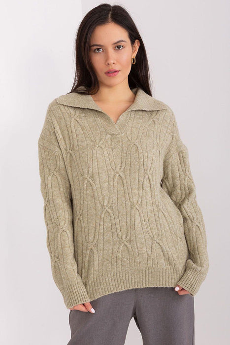 Elegant Variegated Acrylic Jumper with Textured Detail