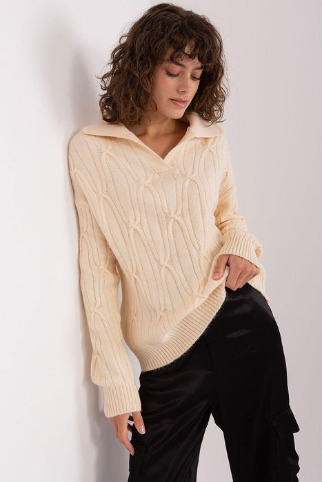 Elegant Variegated Acrylic Jumper with Textured Detail