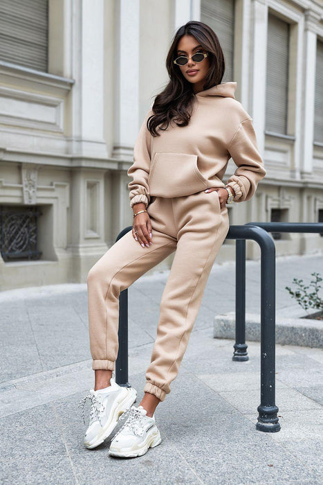 Chic Teddy Bear Knit Sweatsuit Set for Women