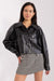 Sustainable Chic Eco-Leather Jacket with Stylish Button Features