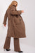 Elegant Over-the-Knee Cotton Coat with Chic Pepite Design