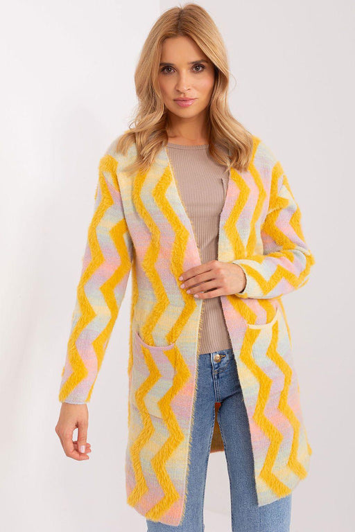 Stylish Geometric Print Wrap Sweater