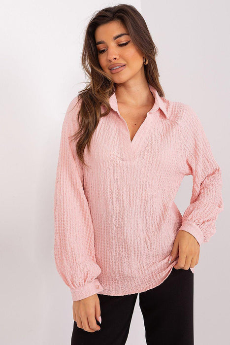 Lakerta Elegant Textured V-Neck Blouse - A Stylish Essential for Every Occasion