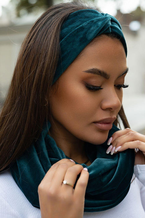 Velvet Chic Headband and Neck Warmer Ensemble