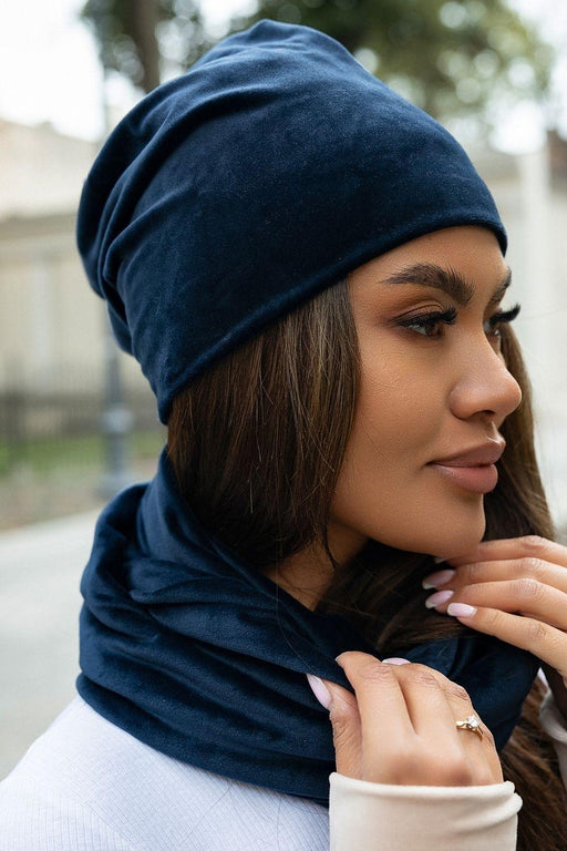 Velvet Cap and Neck Warmer Ensemble - Stylish Cold Weather Must-Have