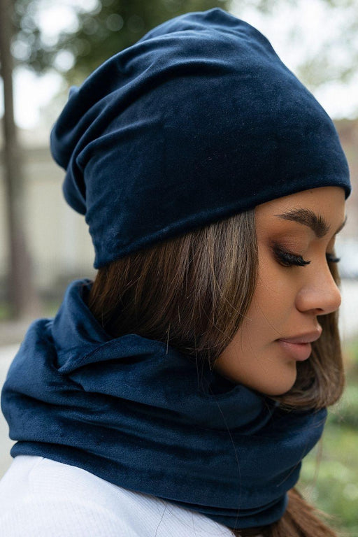 Velvet Cap and Neck Warmer Ensemble - Stylish Cold Weather Must-Have