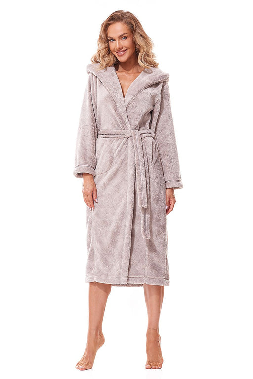 Opulent Hooded Bathrobe with Sparkling Detail and Handy Pockets