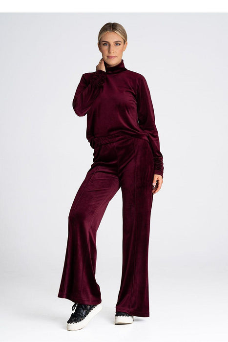 Luxe Velour Bell-Bottom Athleisure Trousers