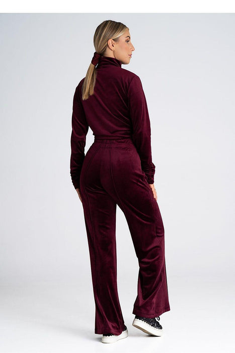 Luxe Velour Bell-Bottom Athleisure Trousers