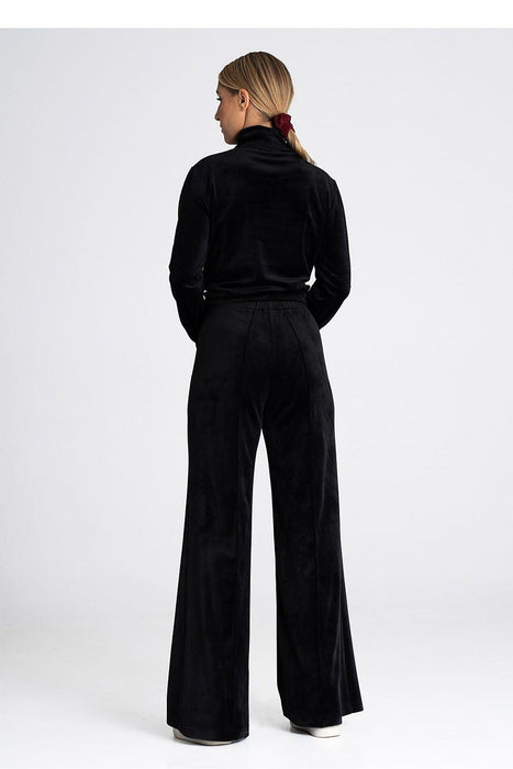 Luxe Velour Bell-Bottom Athleisure Trousers