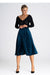 Elegant Flared Midi Skirt with Waist-Enhancing Design