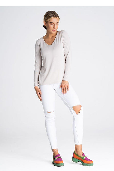 Chic V-Neck Long Sleeve Blouse