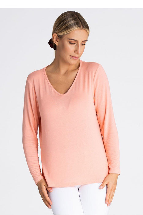 Sophisticated Long Sleeve V-Neck Top in Premium Viscose Blend