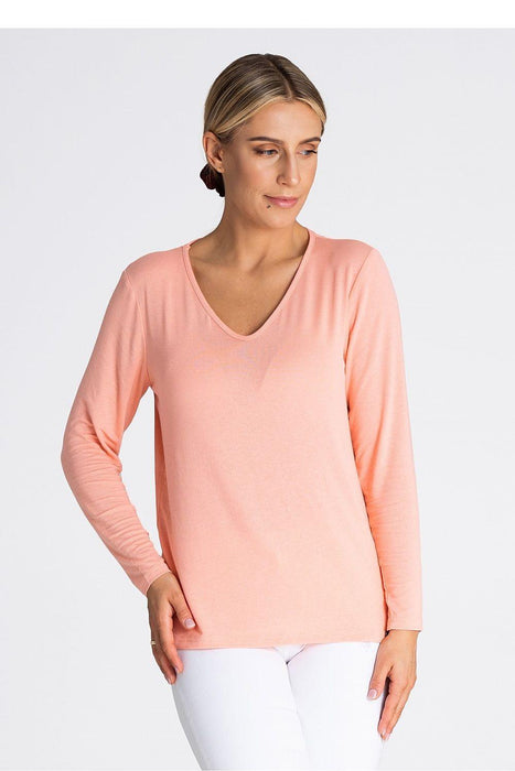 Sophisticated Long Sleeve V-Neck Top in Premium Viscose Blend