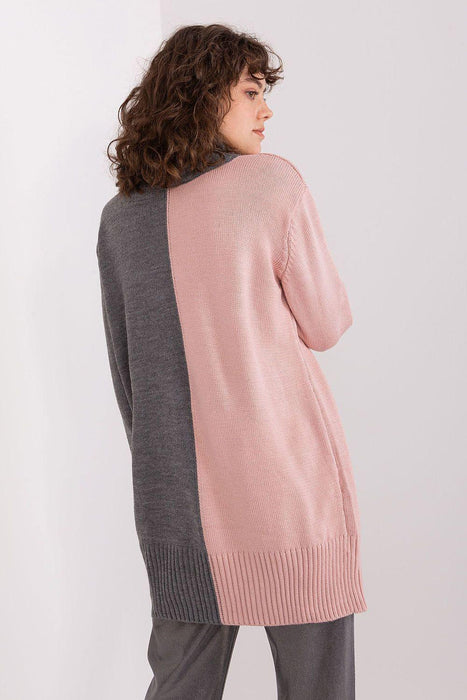 Chic Two-Tone Turtleneck Sweater for Effortless Elegance