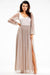 Elegant Sparkling Mesh Maxi Dress with Sassy Thigh Slit