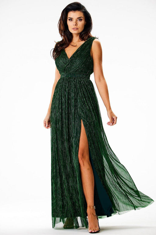 Enveloping Elegance Mesh Maxi Dress