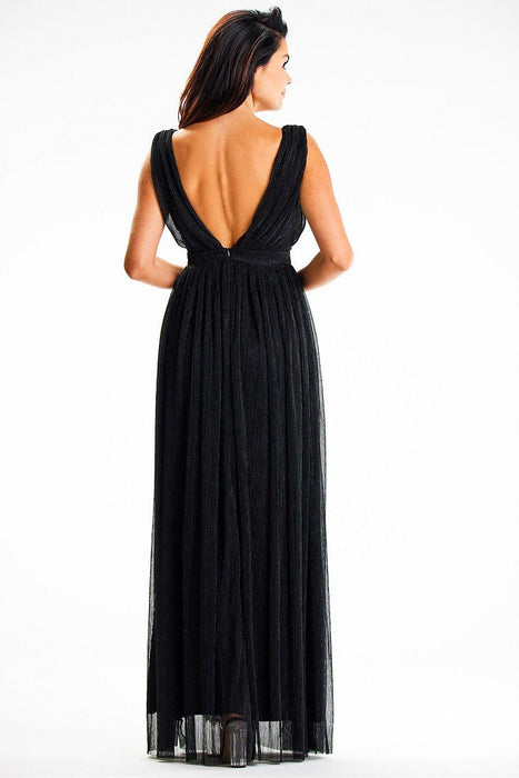 Enveloping Elegance Mesh Maxi Dress