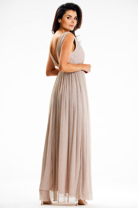 Enveloping Elegance Mesh Maxi Dress