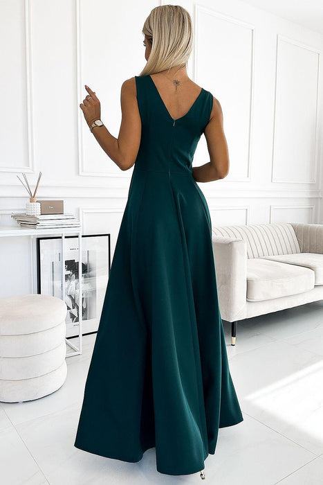 Elegant Green Maxi Gown - Timeless Charm