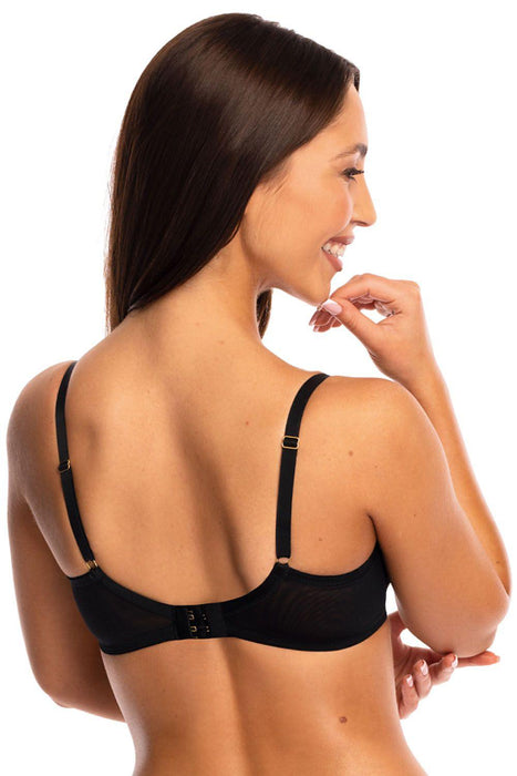 Elegant Customizable Black Lace Push-Up Bra for Enhanced Bust Definition